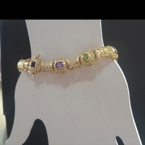 B177  Golden Etruscan Style Bracelet
